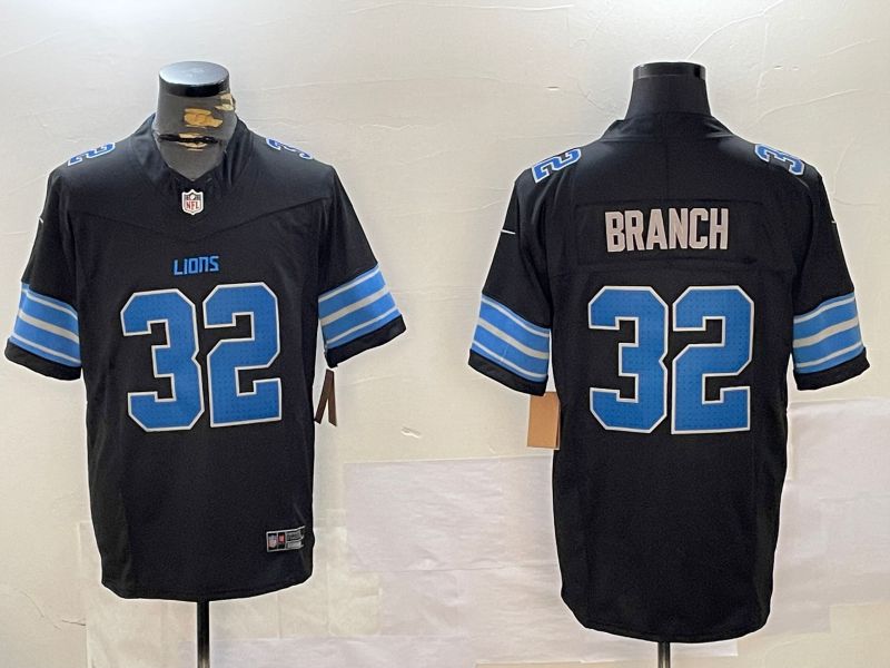 Men Detroit Lions #32 Branch Black three generations 2024 Nike Limited NFL Jersey style 1